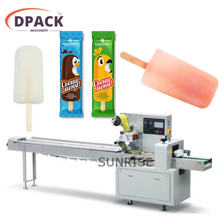 three servo type popsicle bread pillow packaging machine ice cream flow packing wrapping machine