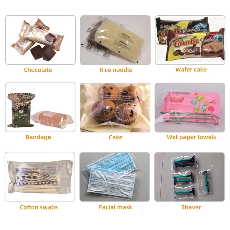 Multi-Function clothes folded Flow pillow Packaging Machines disposable baby diaper Spoon Paper Towel cotton bag packing machine