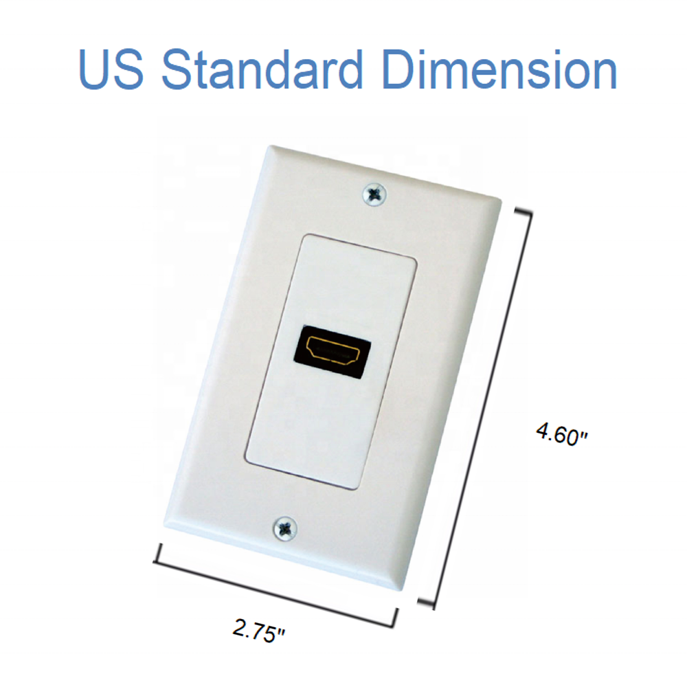 1Port  8k Wall Plate Insert Built-in Hi-Speed HD Cable with Ethernet Decorate Style Jack/Plug for Outlet Port (White)