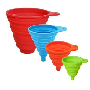 Silicone Collapsible Funnel Food Grade Medium Small Mini Large Foldable Kitchen Funnels for Wide Mouth Jar Transfer Oil Powder