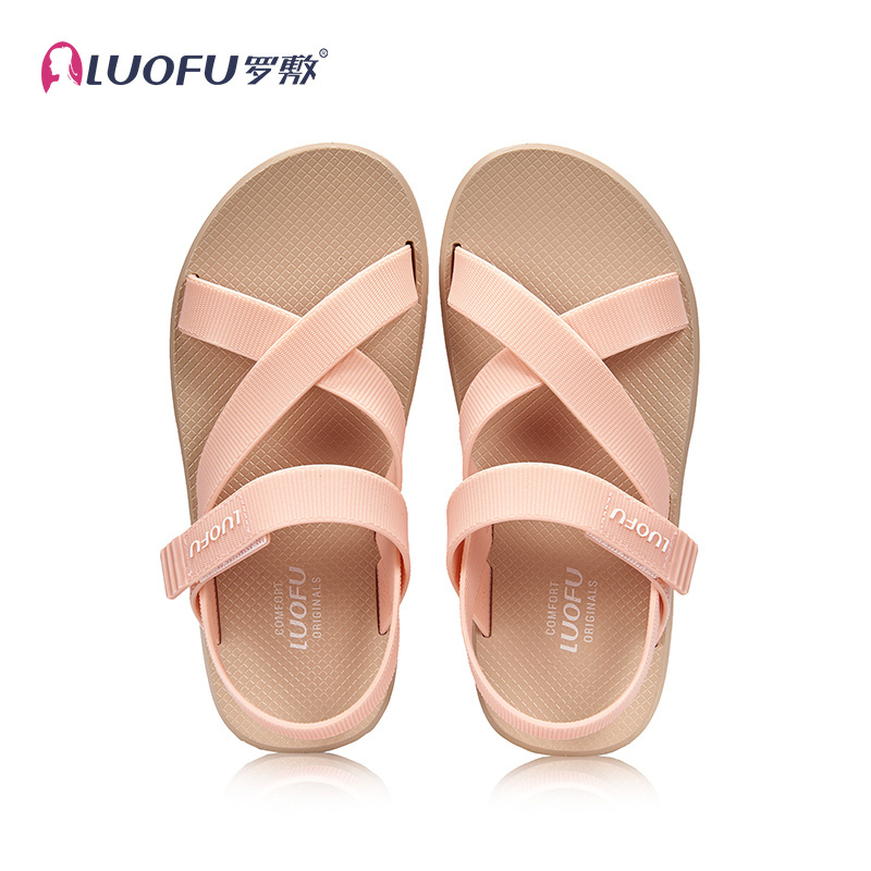 Luofu PVC lady Outdoor Open toed Sandals Anti slip Wear resistant Casual Beach Shoes