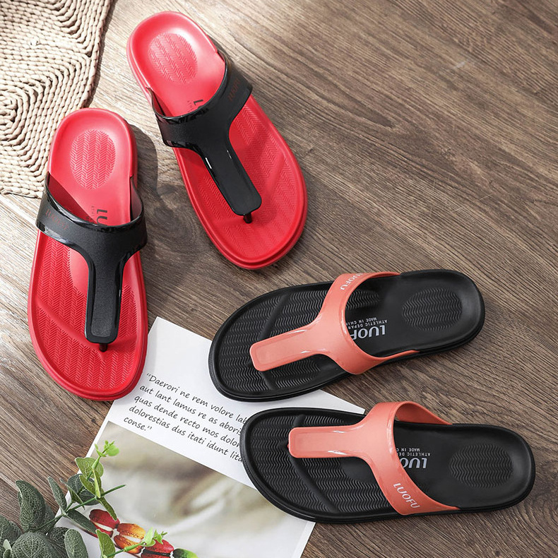 LUOFU EVA Wholesale women shoes custom slippers sandals ladies Simple Design Outdoor Flip-Flops Slippers