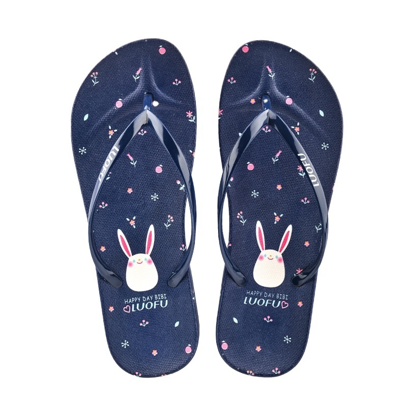 LUOFU shoes PVC  Sublimate flip flop bunny Flip Flops  heat transfer printing slide sandal slipper