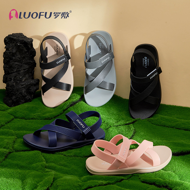 Luofu PVC lady Outdoor Open toed Sandals Anti slip Wear resistant Casual Beach Shoes