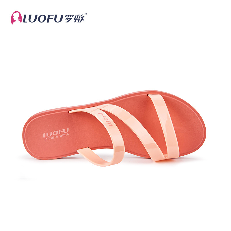 Luofu PVC lady jelly Sandals Anti slip Wear resistant Casual Beach Shoes