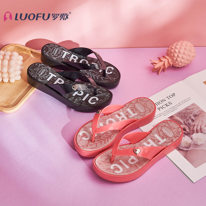 LUOFU shoes high quality EVA women sublimation high heel casual slippers