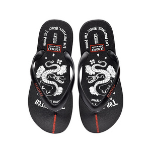 LUOFU pvc slipper flipflops chinese style  dragon  baxter men shoes fashion slippers