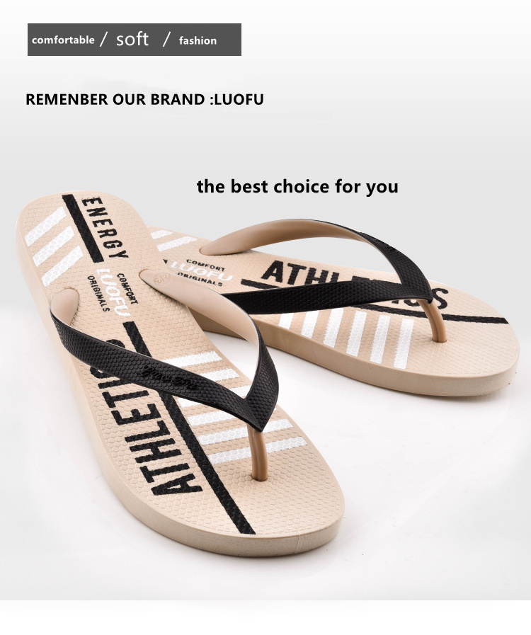 luofu 2021 Outdoor sandals Anti-slip beach Comfortable Flat sandals Flip Flops Casual men shoes Slippers For Men