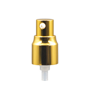 Free sample 20/410 anodized emulsion nozzle cosmetic aluminum silver gold liquid foundation treatment cream pump for bottles