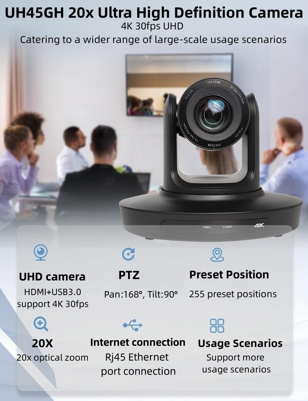 uhd ptz broadcast 4k camera USB3.0 4k poe ptz camera 10x 20x zoom ptz camera 4k hdm1 sdi live streaming conference system