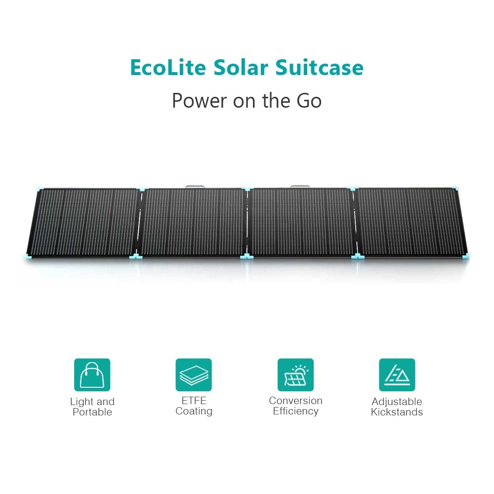 Portable Foldable Solar Panel Suitcase 400W Battery Mono Poly crystalline Solar Folding panels with IP67 protection