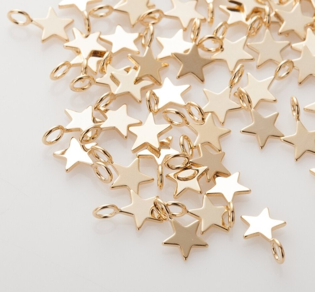 Wholesale High Quality 18k Gold Plated Tiny Star Charms For Necklaces Jewelry Making Stainless Steel Charms Pendant For Bracelet