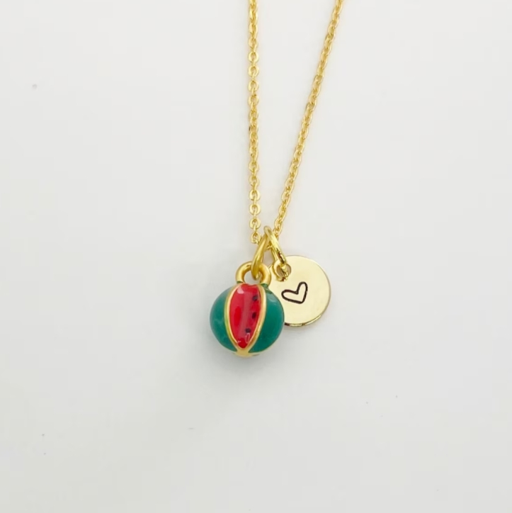 Best Seller 18k Gold Personalized Charm Palestine Products Necklace Watermelon 316l Stainless Steel Waterproof  Necklace Jewelry