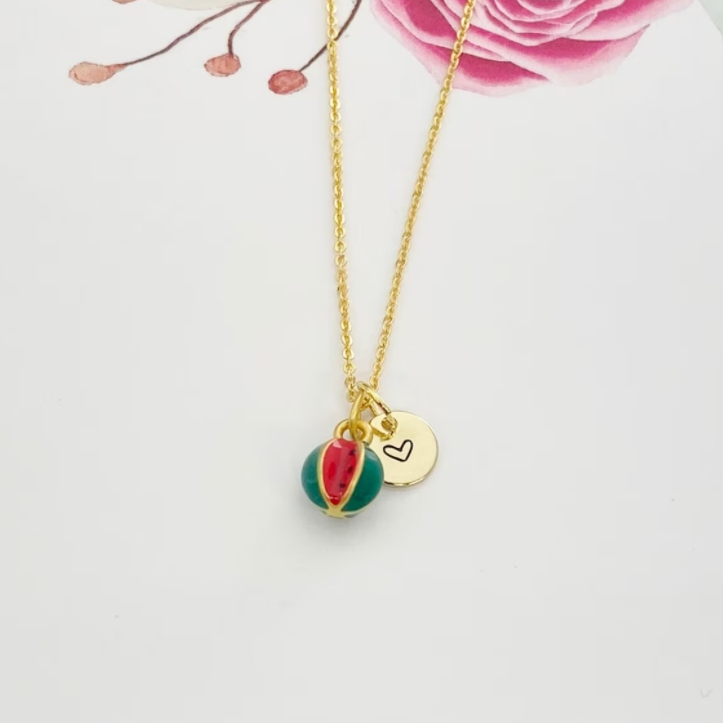 Best Seller 18k Gold Personalized Charm Palestine Products Necklace Watermelon 316l Stainless Steel Waterproof  Necklace Jewelry