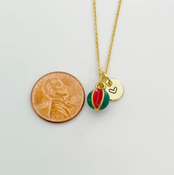 Best Seller 18k Gold Personalized Charm Palestine Products Necklace Watermelon 316l Stainless Steel Waterproof  Necklace Jewelry