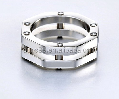 Big Size 316l Stainless Steel Ring For Men Spiner Ring Hidden Camera