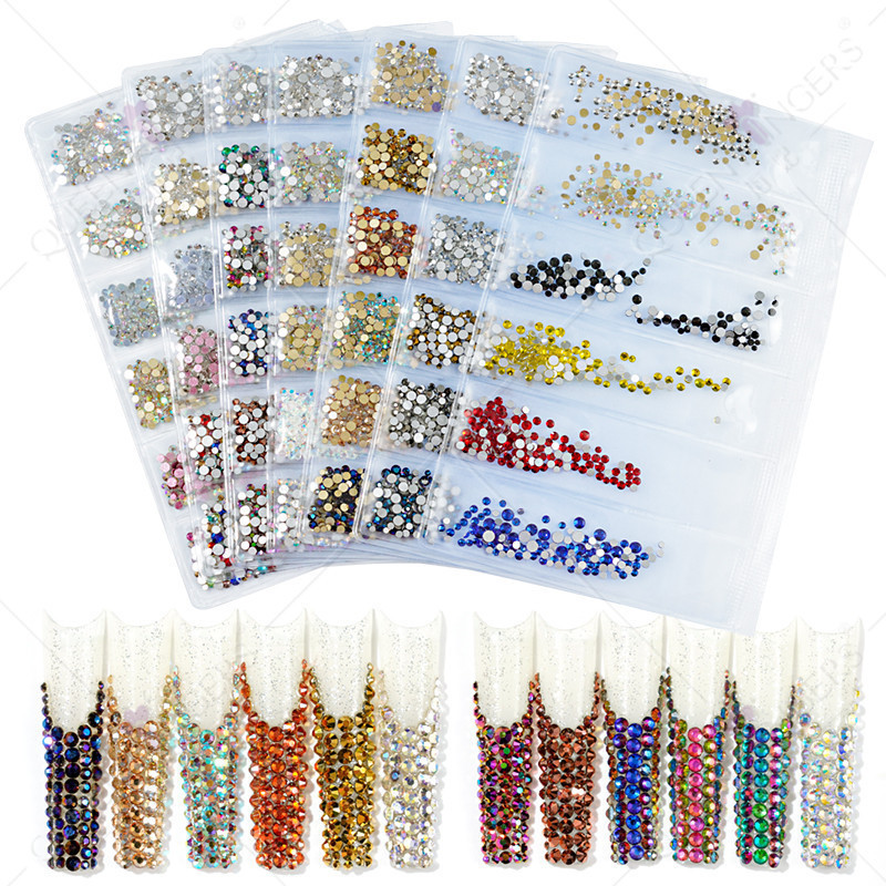 Nail Rhinestones Multi-size Crystal Manicure Rhinestones Nail Decoration Strass Charms Stones For 3D Designs Nails Accessories