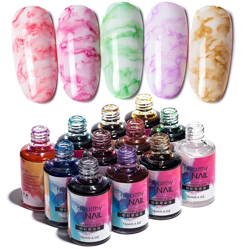 Blossom Gel Polish Soak Off UV LED Nail Gel Magic Marble Effect Nail Art acrylic paint for blooming flower gel