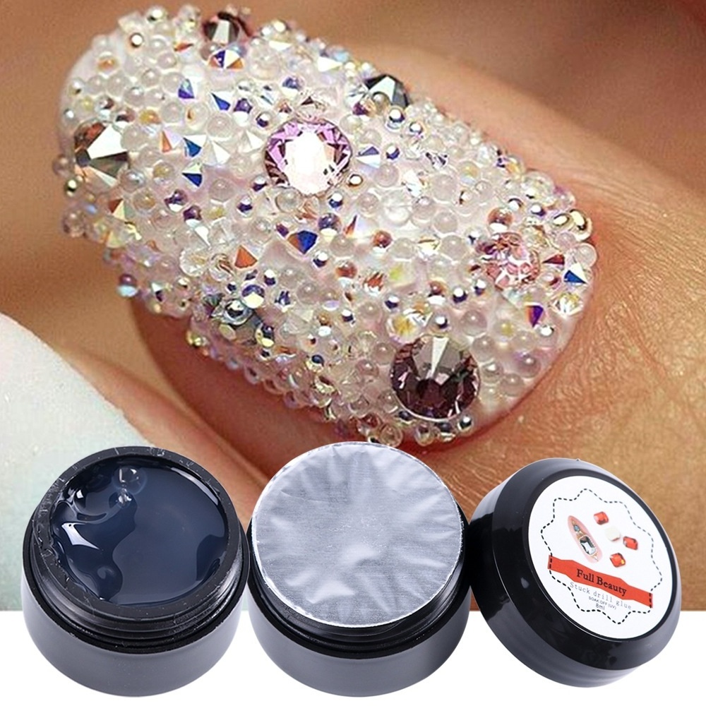 8ml Strong Sticky Glue Rhinestones Nail Art Decorations UV Gel Polish DIY Charms Pearl Nail Adhesive Accessory