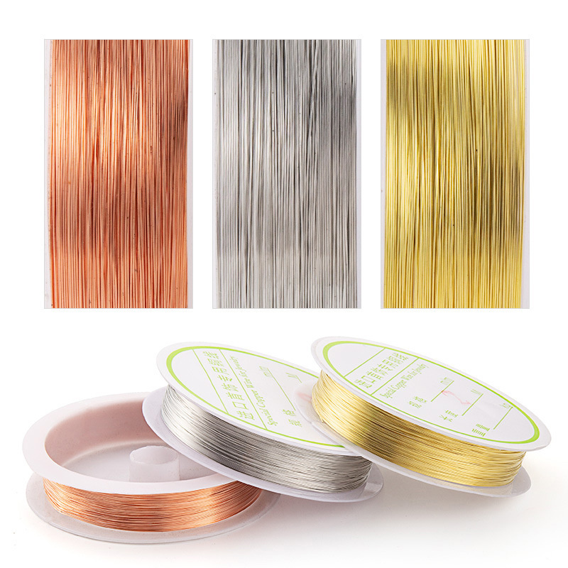 0.2mm silver/gold/rose gold copper wire for Nails Bracelet Necklace DIY Colorfast Beading Wire Jewelry Cord String for Crafts