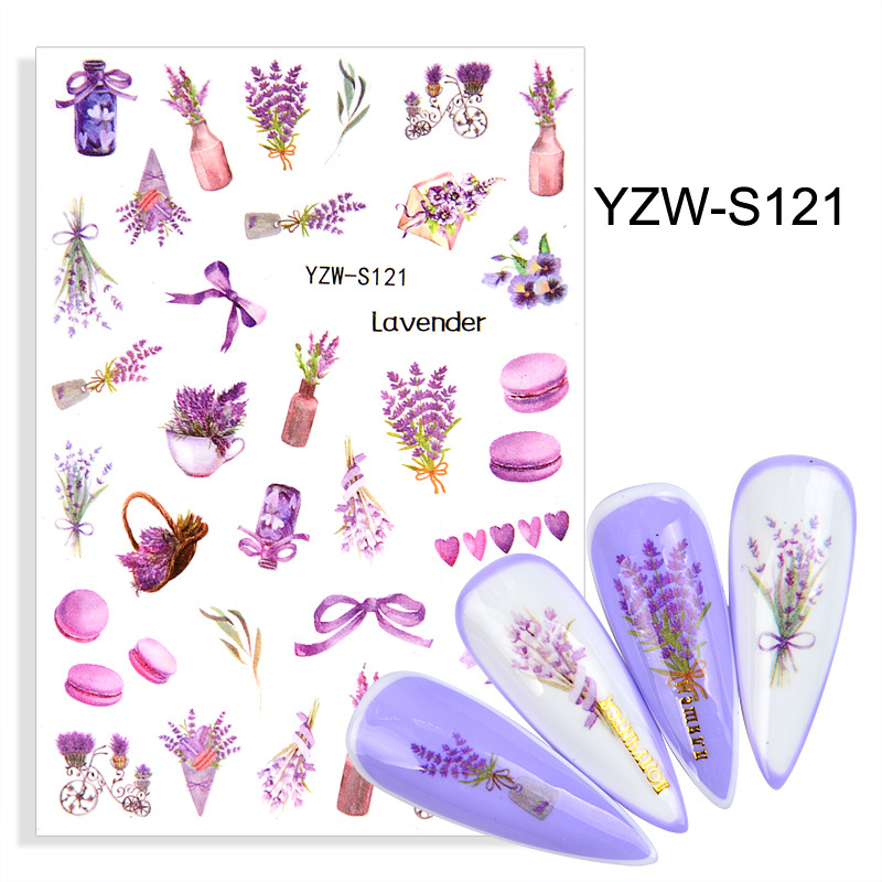 Summer Butterflies Nail Art Stickers Leaf Flower Bird Design Transfer Decals Acrylic Designs Back Glue Adhesive DIY Manicure set