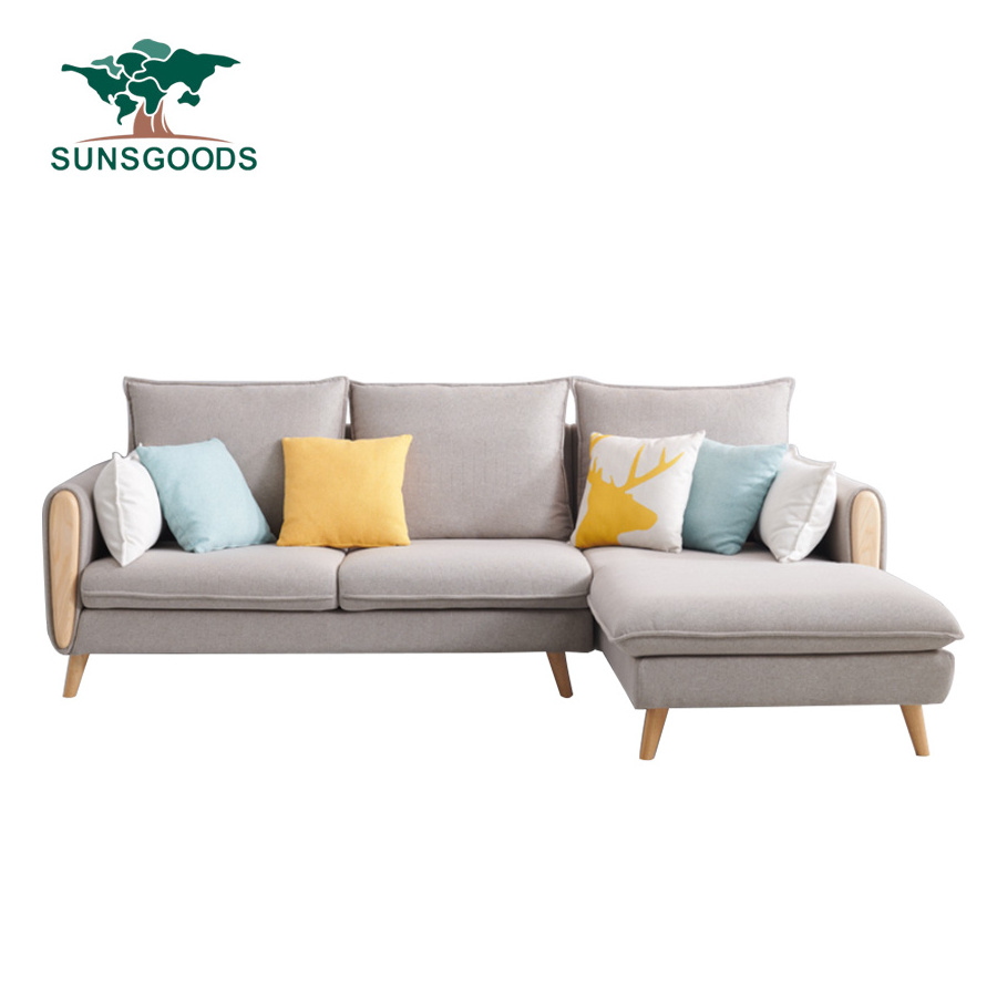 Modern Style Modular Sofa Salon Fabric Sectional L Couch Living Room Sofas Set Home Furniture