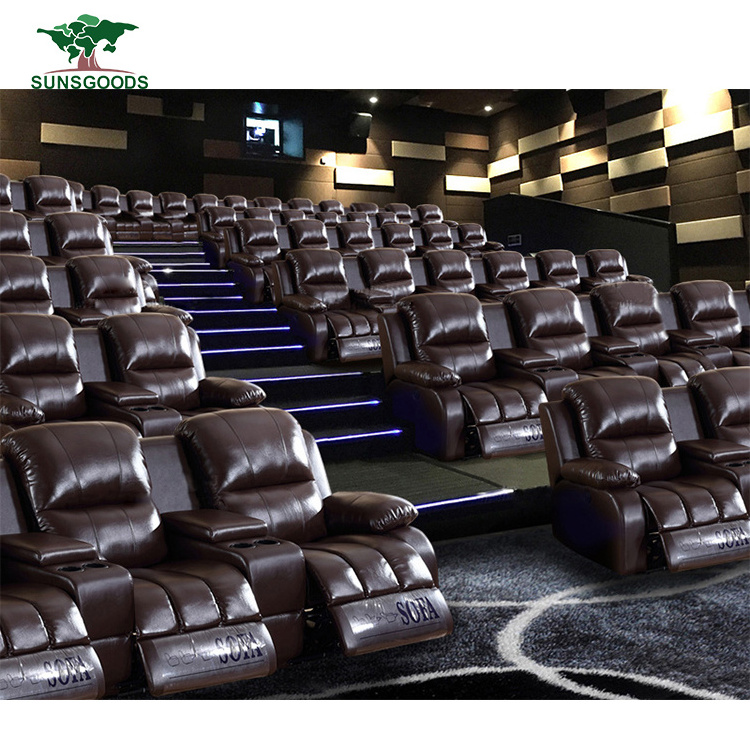 Custom Cheap Home Theater Seating, 6 Seat Home Theater Seating sofa sectional, Recliner Chair Movie Theater