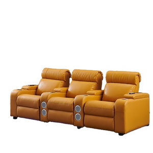 Custom Multifunction Leather Reclining Movie Theater Seat, Leather Recliner Theater Seating, Electric Theater Seats