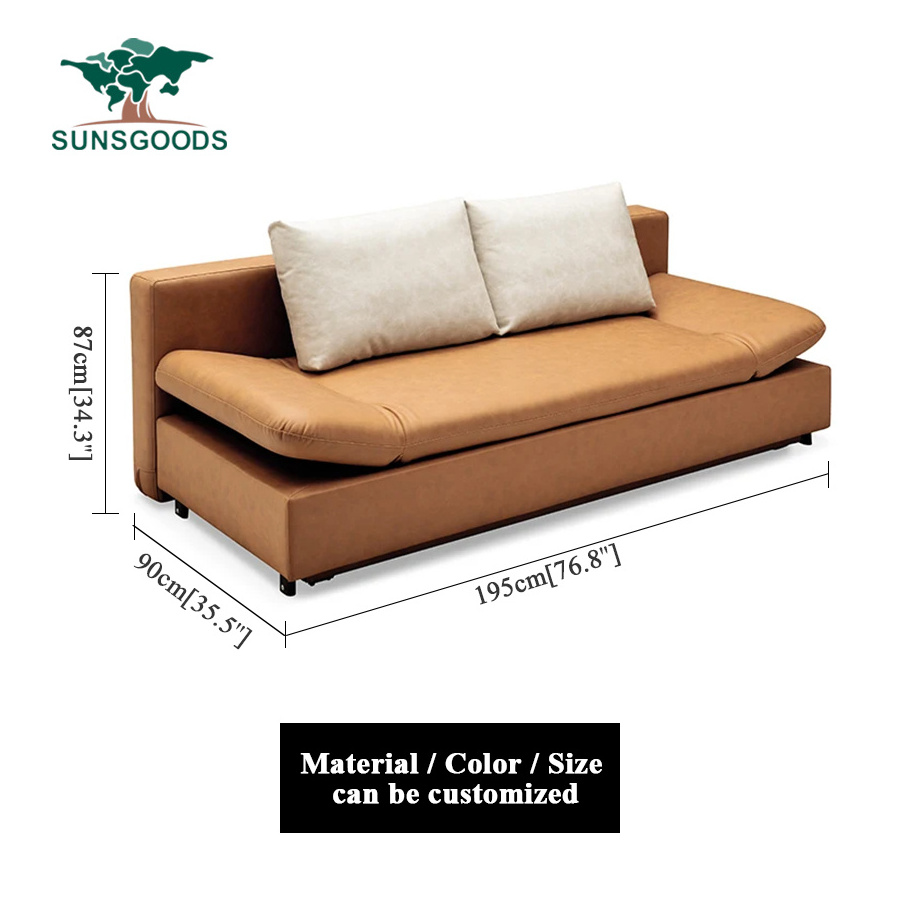 Factory Direct Sale Multifunction Linen Sofa Bed Fabric Couch Futon Adjustable Sofa Cum Bed for Living Room