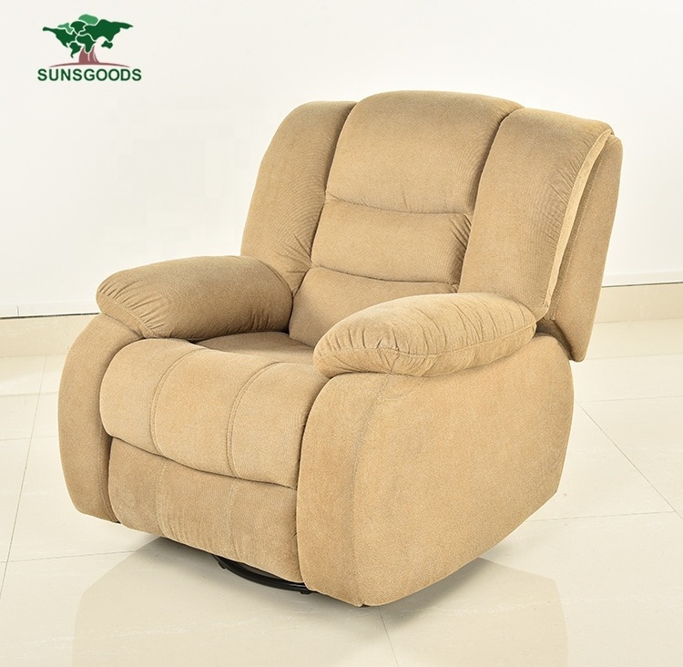 Manual Adjustable New Suede Fabric Theater Recliner Swivel 1 Seater Sofa