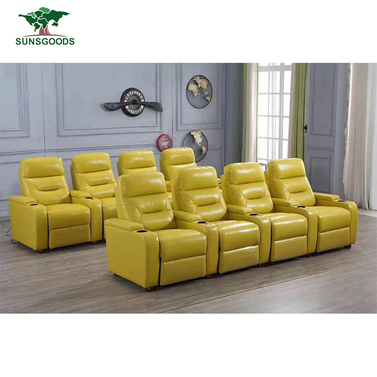 Custom Cheap Home Theater Seating, 6 Seat Home Theater Seating sofa sectional, Recliner Chair Movie Theater