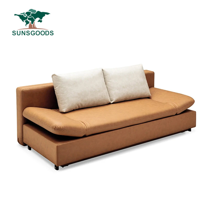 New Products Multifunction Genuine Leather Sofa Bed Couch Adjustable Sofa Cum Bed Living Room Furniture