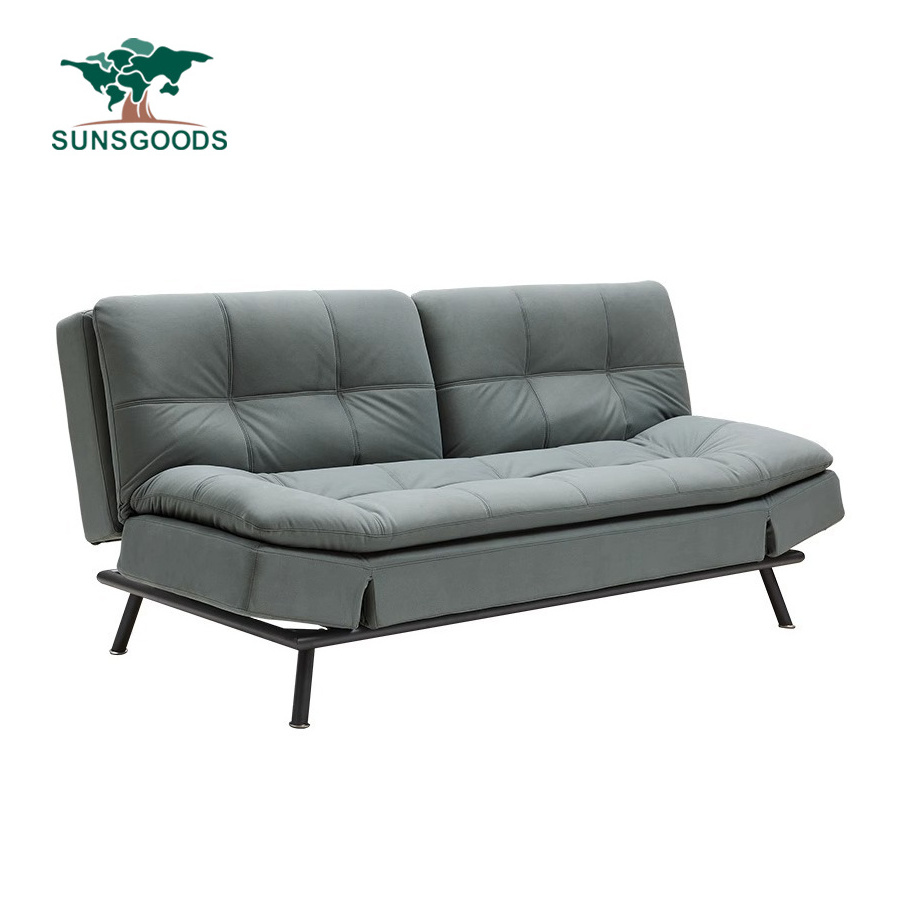 High Quality Modern Design Tufted Futon Folding Small Two Three Seater Metal Sleeping Cum Sofa Bed