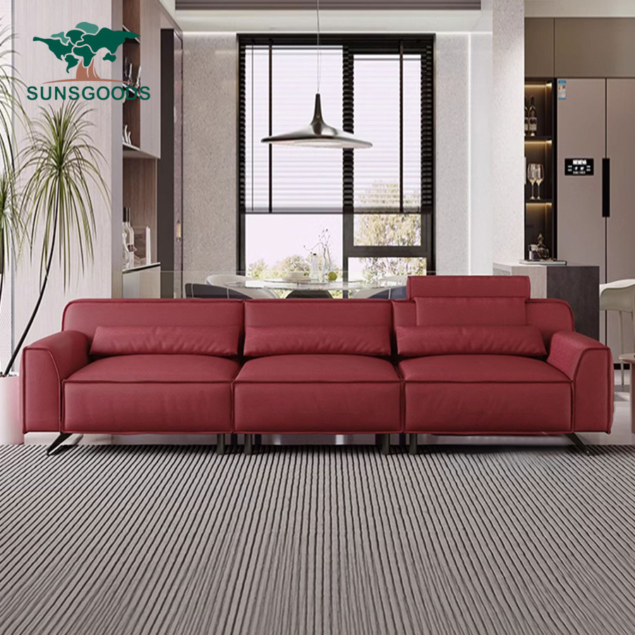 Modern Luxury Red Power Recliner Sofas Sofa Sets Italian Luxury Royal Sofas Sectional Couches Living Room