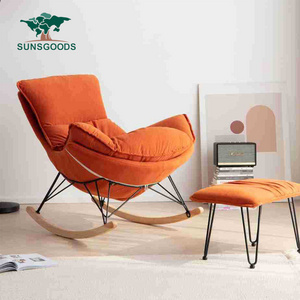 Light Luxury Single Sofa Chair Living Room Furniture Modern Leisure Fabric Velvet Rocking Chair for Adults