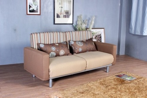 Living Room Furniture Fabric Arms Couch Modern Full Metal Structure Double Seat Hotel Furniture Transformer Sleeper Sofa Bed