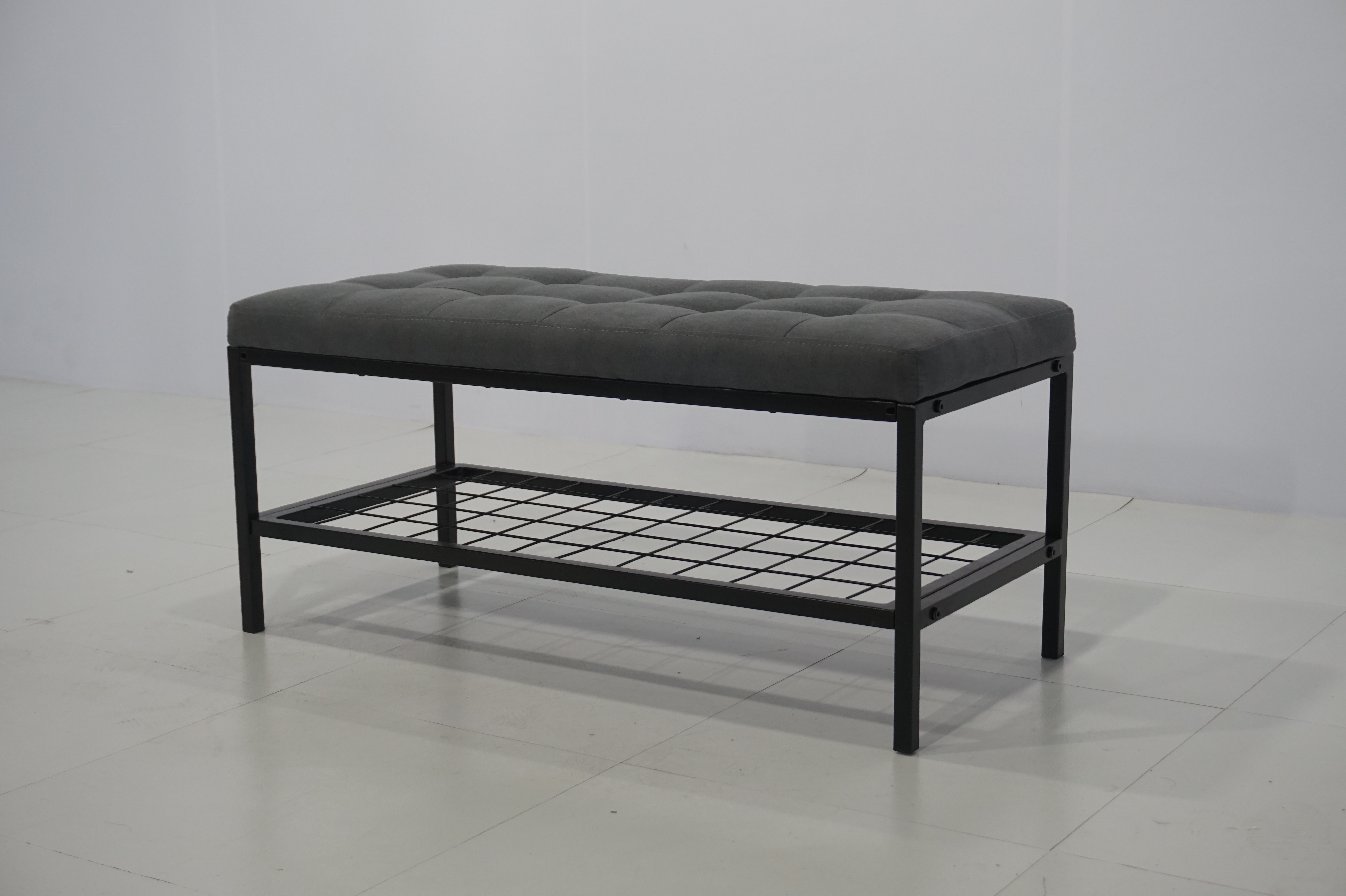 Modern Furniture wooden and Metal Simple Style Modern Easy Install Extendable Bed Side Stool Shoe Rack