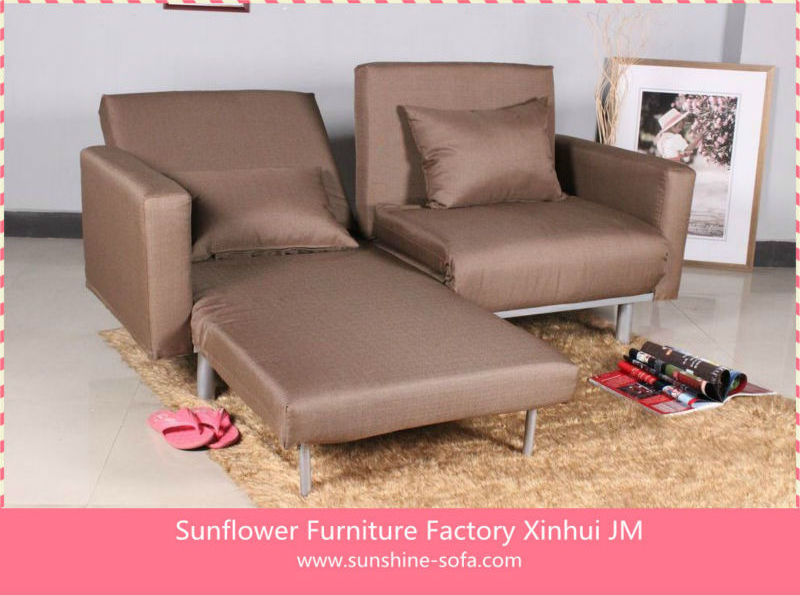 Living Room Furniture Fabric Arms Couch Modern Full Metal Structure Double Seat Hotel Furniture Transformer Sleeper Sofa Bed