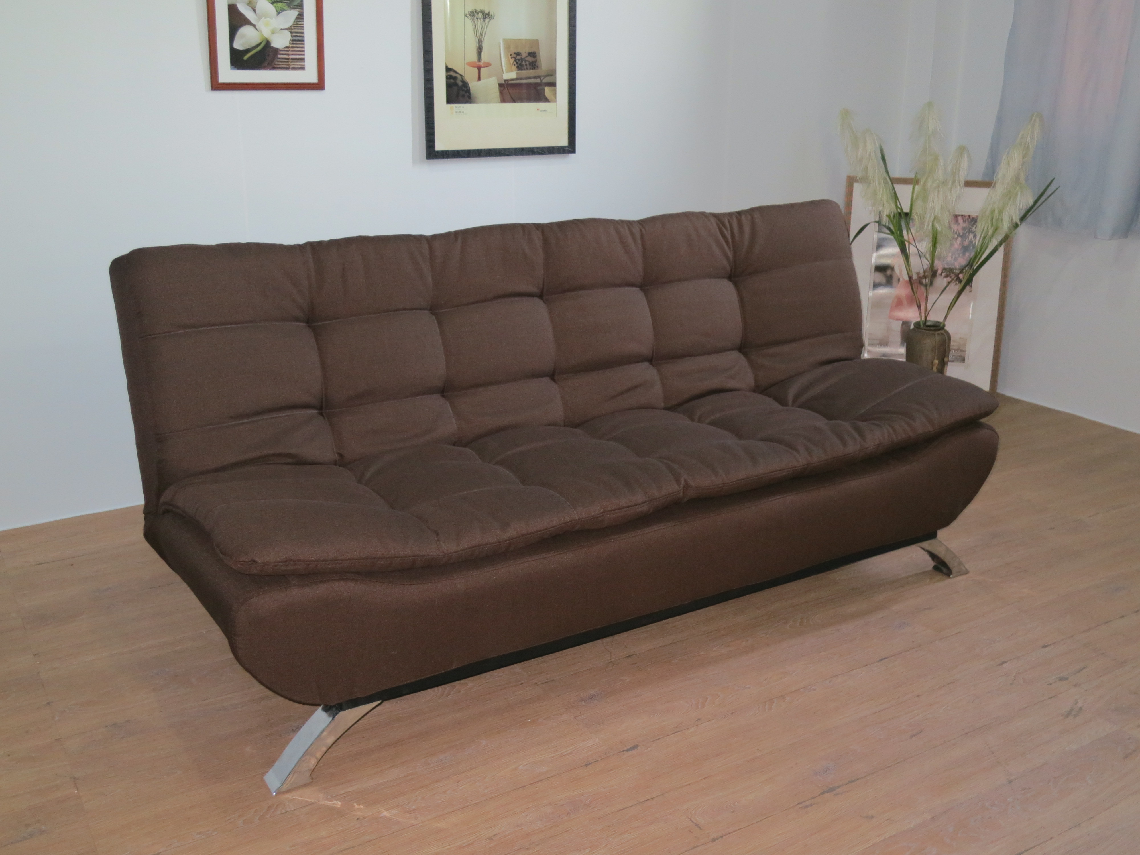 Living Room Furniture Modern Futon Velvet Home Furniture Lounge Couch Leisure Comfortable Double Cushions Soft Folding Sofa Bed