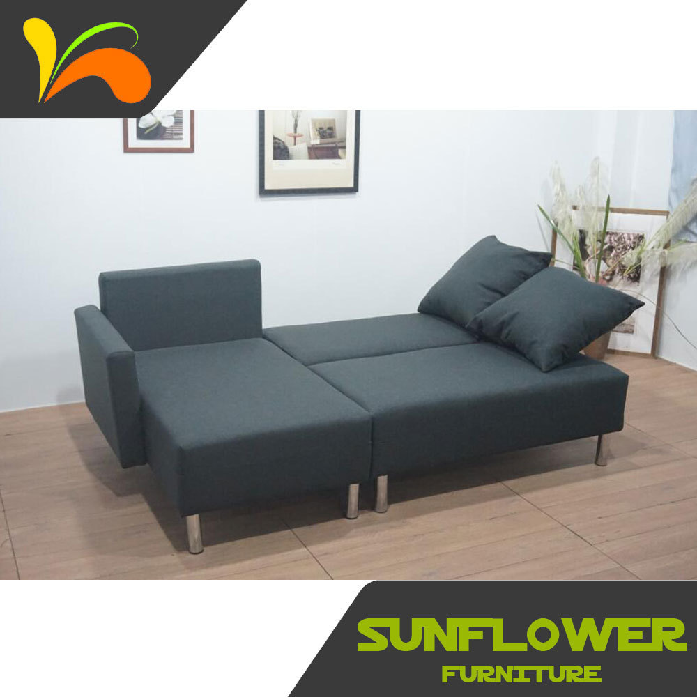 Modern Design Home Furniture Storage Folding Fabric High Quality 3 In 1 l shaped sofa Flat Pack Corner Sofa Beds