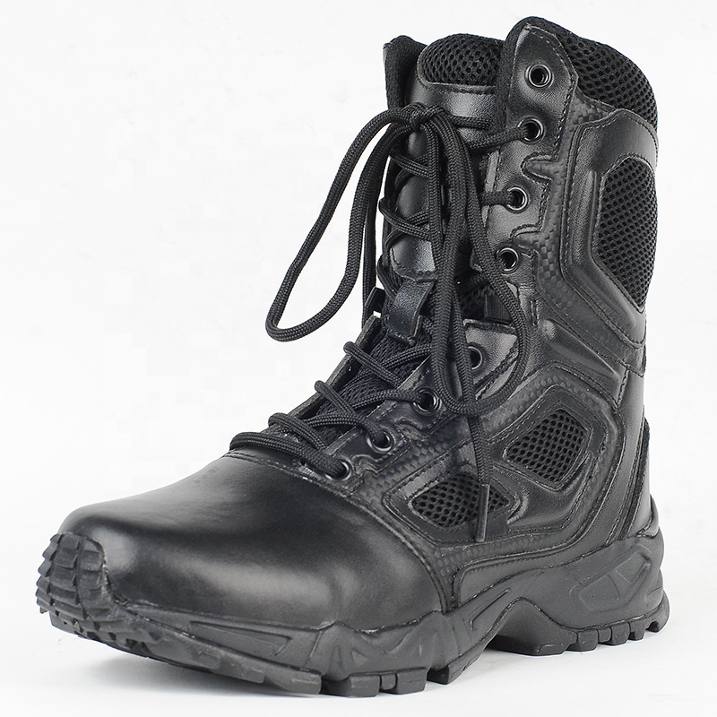 2022 New Black Mans Genuine Leather Combat Boots Hot Wet Weather Safety Jungle Boots