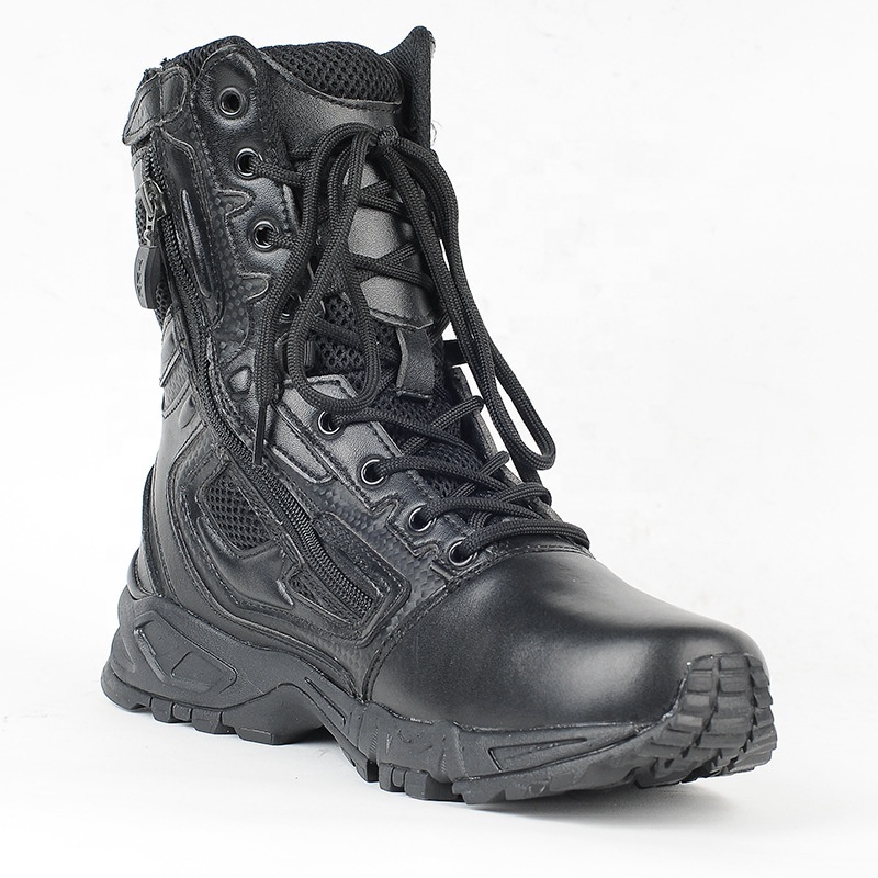 2022 New Black Mans Genuine Leather Combat Boots Hot Wet Weather Safety Jungle Boots