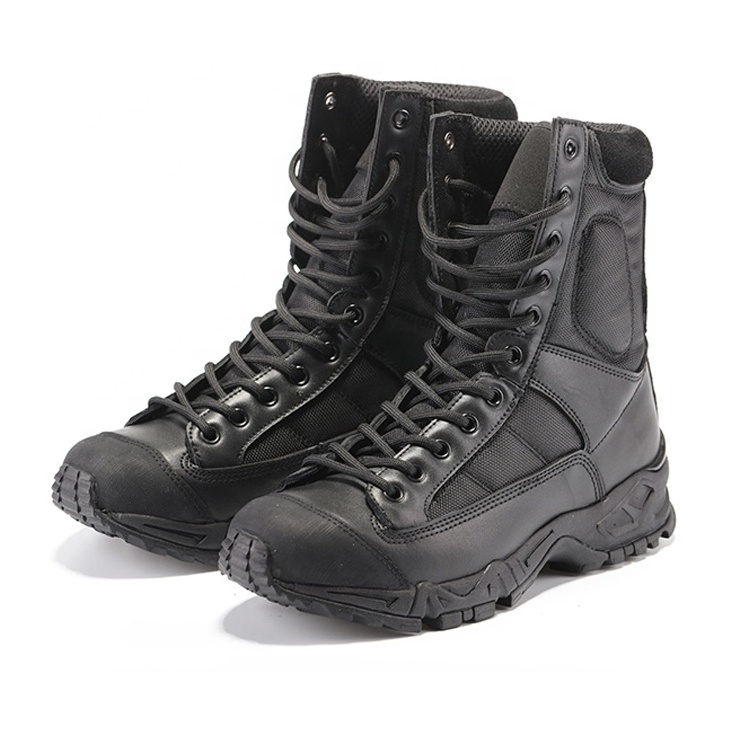 2022 New Black Mans Genuine Leather Combat Boots Hot Wet Weather Safety Jungle Boots