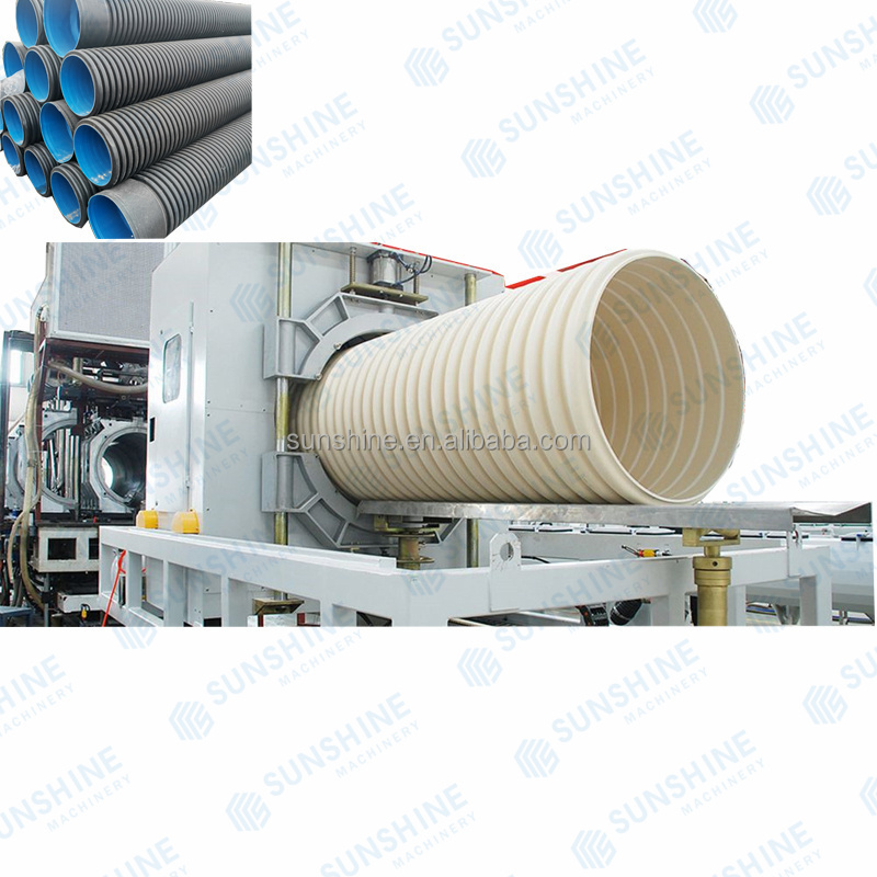 HDPE PP PVC double wall corrugated pipe production line