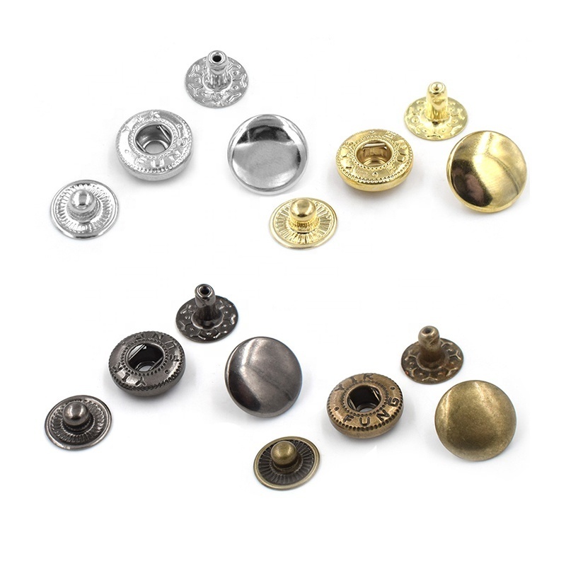 Factory Direct Custom Black Silver Gold Brass Snap Press Stud Metal Snap Button