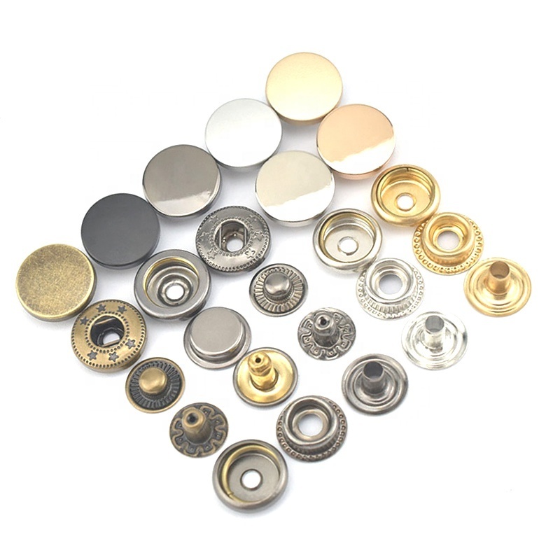 Factory Direct Custom Black Silver Gold Brass Snap Press Stud Metal Snap Button