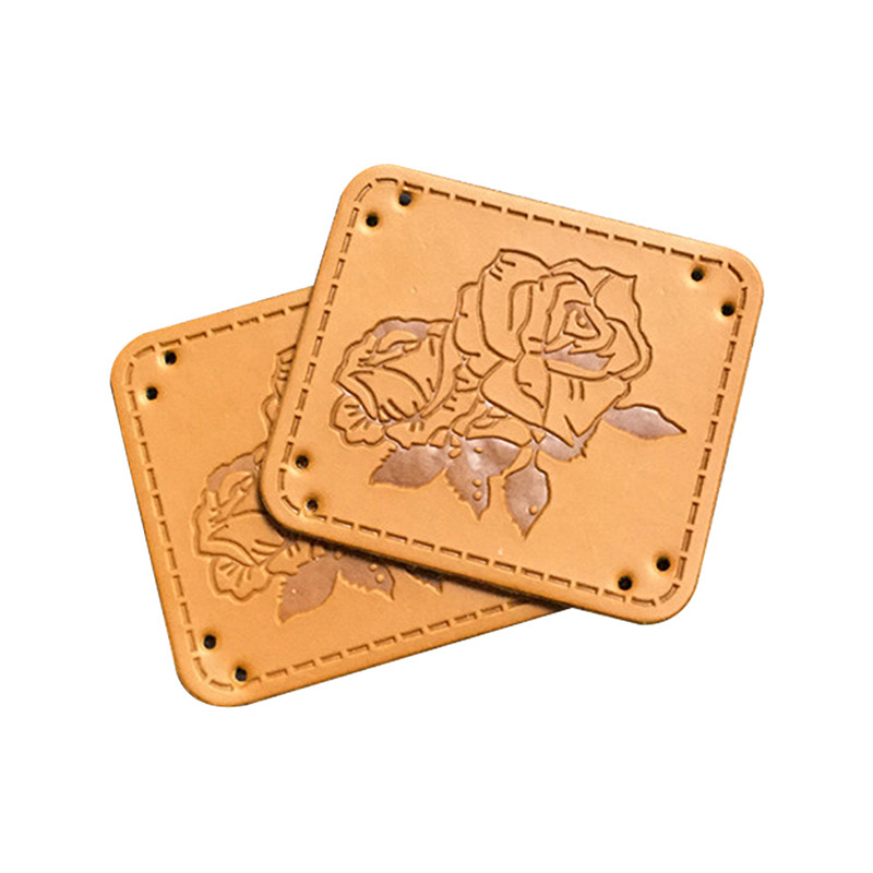 Hot Selling Custom Embossed Round Leather Patch