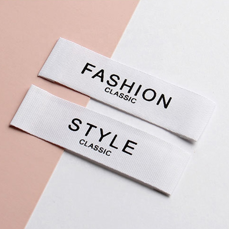 New Customize Private High-density Damask Clothing Woven Labels Satin Cloth Main Shirt Neck Tag Garment Label From Factory