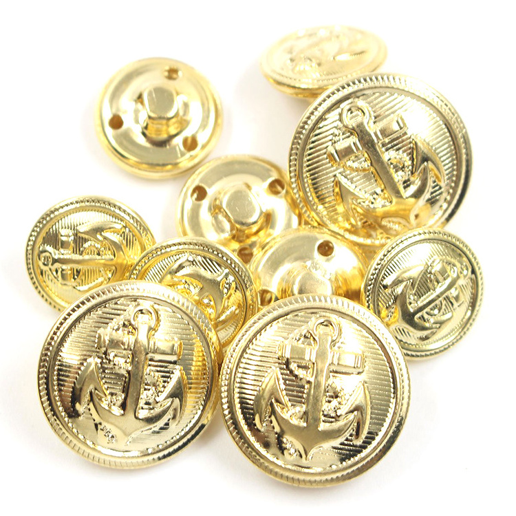 Factory Direct Gold Silver Brass Metal Engraved  Band Uniform Buttons