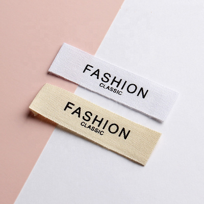 New Customize Private High-density Damask Clothing Woven Labels Satin Cloth Main Shirt Neck Tag Garment Label From Factory